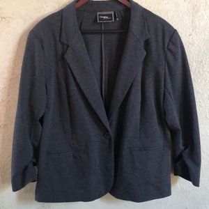 Christian Siriano blazer Casual jacket with ruched sleeves 16W black-grey